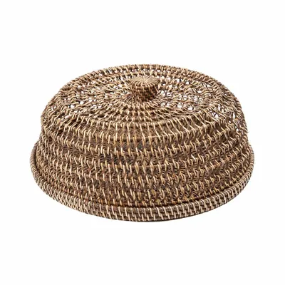 Platter and bowls - The Rattan Food Cover - Natural Brown - L - BAZAR BIZAR LIVING