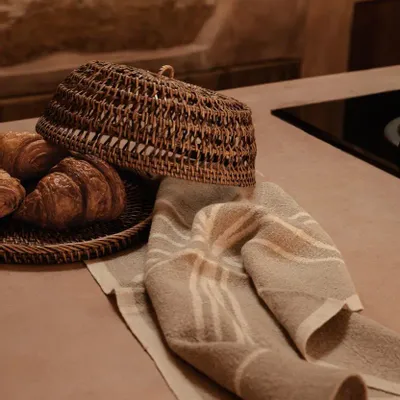 Platter and bowls - The Rattan Food Cover - Natural Brown - L - BAZAR BIZAR LIVING