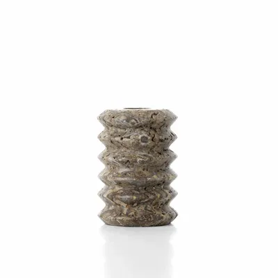 Candlesticks and candle holders - The Travertine Ripple Taper Candle Holder - Grey - S - BAZAR BIZAR LIVING