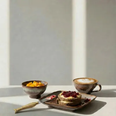 Everyday plates - The Smoked Horizon Square Plate - Brown Grey - M - BAZAR BIZAR LIVING