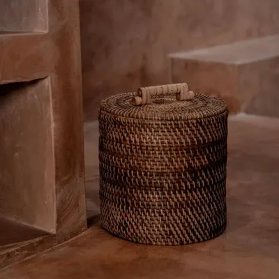 Boîtes de rangement  - Le Panier En Rotin Bas - Brun Naturel - BAZAR BIZAR LIVING