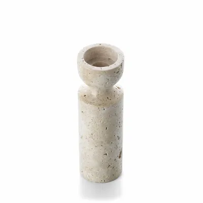 Bougeoirs et photophores  - Le Bougeoir Sablier en Travertin - Beige - M - BAZAR BIZAR LIVING