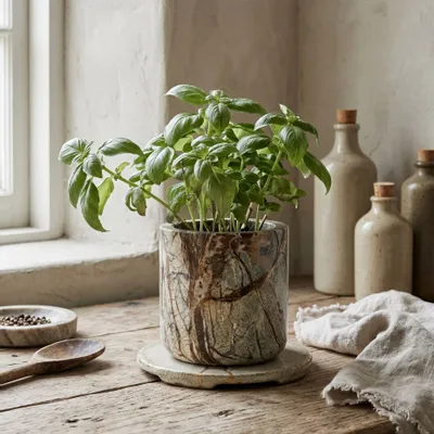 Pots de fleurs - Le Pot De Plante En Marbre Bidasar - Vert - BAZAR BIZAR LIVING