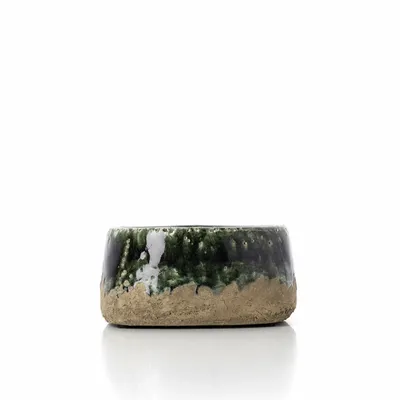Pots de fleurs - Le Cache-Pot Bol Moss - Vert Béton - Bas - BAZAR BIZAR LIVING