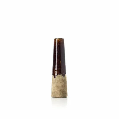 Vases - The Amber Cone Vase - Concrete Brown - S - BAZAR BIZAR LIVING