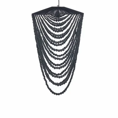 Abat-jours - Le Lustre Wooden Bead - Noir - L - BAZAR BIZAR LIVING