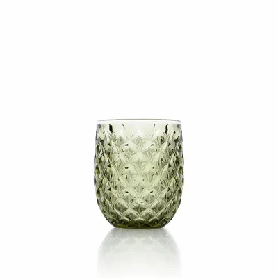 Glass - The Starbeam Water Glass - Olive Green - BAZAR BIZAR LIVING