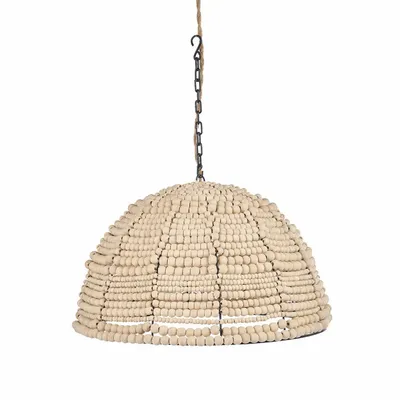 Blinds - The Wooden Bead Dome Pendant - Natural - BAZAR BIZAR LIVING