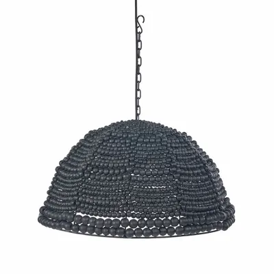 Blinds - The Wooden Bead Dome Pendant - Black - BAZAR BIZAR LIVING