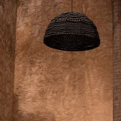 Blinds - The Wooden Bead Dome Pendant - Black - BAZAR BIZAR LIVING