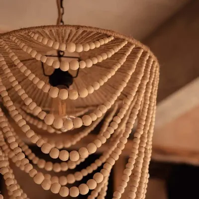 Blinds - The Wooden Bead Chandelier - Natural - L - BAZAR BIZAR LIVING