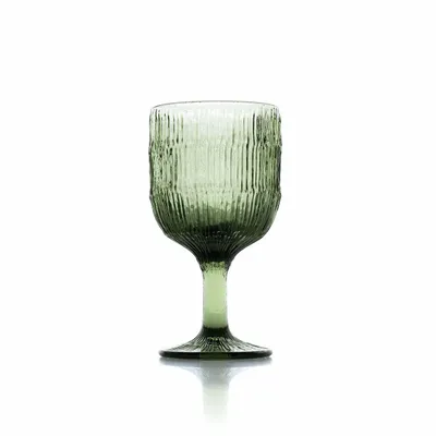 Glass - The Moss Ripple Wine Glass - Green - BAZAR BIZAR LIVING