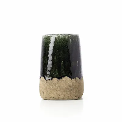 Flower pots - The Moss Conical Planter - Concrete Green - M - BAZAR BIZAR LIVING