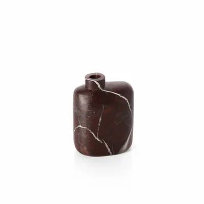 Vases - Le Vase En Marbre Rosso Levanto - Rouge Vin - Bas - BAZAR BIZAR LIVING