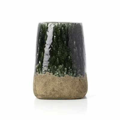 Pots de fleurs - Le Cache-Pot Conique Moss - Béton Vert - L - BAZAR BIZAR LIVING