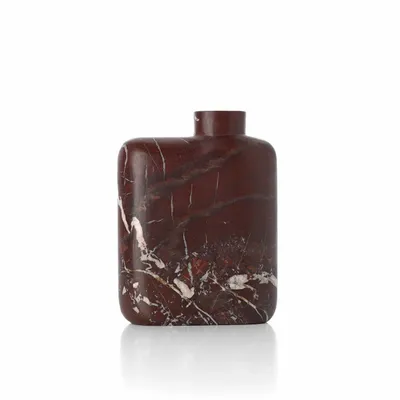 Vases - The Rosso Levanto Marble Vase - Wine Red - High - BAZAR BIZAR LIVING