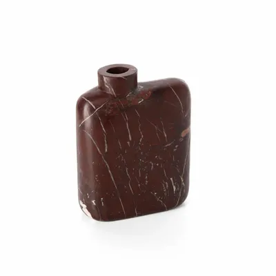 Vases - The Rosso Levanto Marble Vase - Wine Red - High - BAZAR BIZAR LIVING