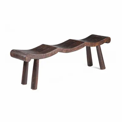 Bancs - Le Banc Lombok Wave - Noyer Foncé - M - BAZAR BIZAR LIVING