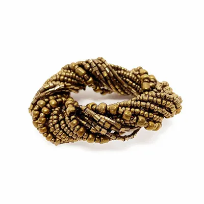 Kitchen utensils - The Beaded Napkin Ring - Gold - BAZAR BIZAR LIVING