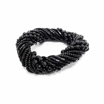 Kitchen utensils - The Beaded Napkin Ring - Black - BAZAR BIZAR LIVING