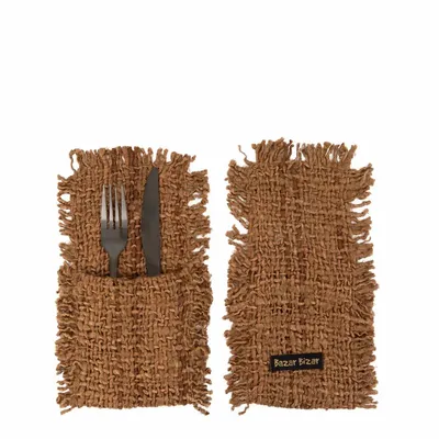 Table linen - The Oh My Gee Cutlery Holder - Brown - BAZAR BIZAR LIVING