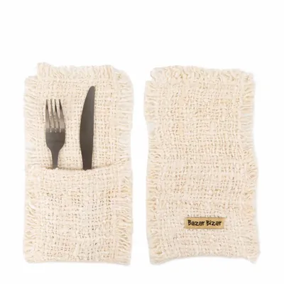 Table linen - The Oh My Gee Cutlery Holder - Cream - BAZAR BIZAR LIVING