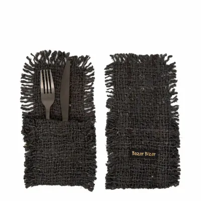 Table linen - The Oh My Gee Cutlery Holder - Black Navy - BAZAR BIZAR LIVING