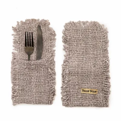 Table linen - The Oh My Gee Cutlery Holder - Pearl Grey - BAZAR BIZAR LIVING