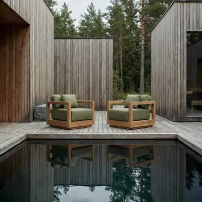 Armchairs - The Umalas One Seater Sofa - Outdoor - Green Alga - BAZAR BIZAR LIVING