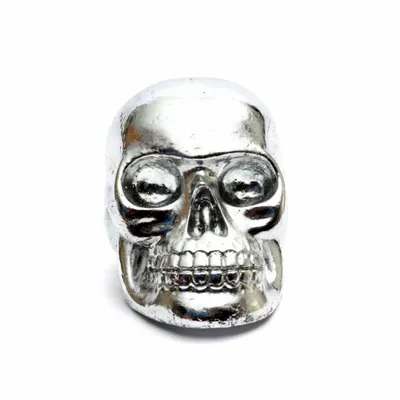 Sculptures, statuettes and miniatures - The Resin Skull Head Silver S - BAZAR BIZAR LIVING