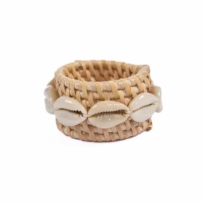 Couverts & ustensiles de cuisine - Le Rond de Serviette Rattan Shell - Blanc Naturel - BAZAR BIZAR LIVING