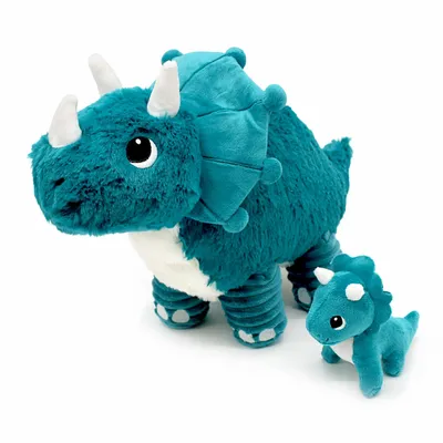 Peluches - Peluche tricératops Maman-bébé Les Ptipotos - LES DEGLINGOS