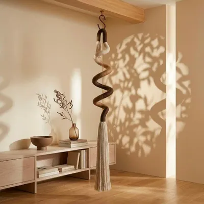 Objets de décoration - Spirale céleste : installation textile sculpturale faite à la main sus - SARMAL DESIGN