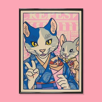 Poster - Print " Afternoon in Harajuku" - (Size 30x40cm or A4 - YEAAAH! STUDIO