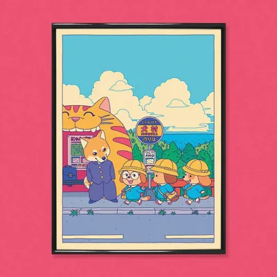 Poster - Print "Bus Stop” - Size 30x40cm - YEAAAH! STUDIO