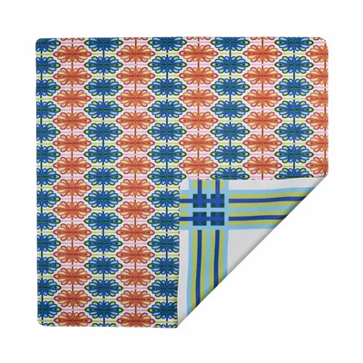 Gifts - Mod Bird Bam & Plaid Double-Sided Mahjong Mat - THE MAHJONG HOUSE