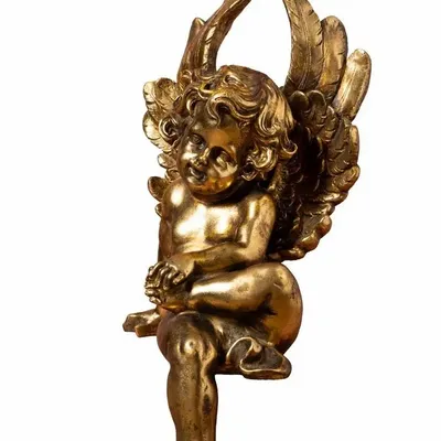 Sculptures, statuettes et miniatures - Ange doré assis - CHEHOMA