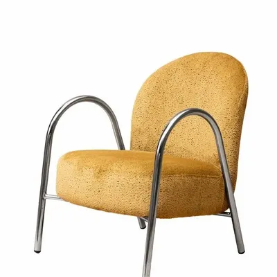 Fauteuils - Fauteuil ocre et chrome Cardia - CHEHOMA