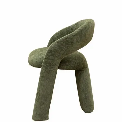 Chairs - Green fabric chair Prato - CHEHOMA