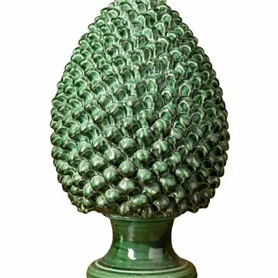 Sculptures, statuettes et miniatures - Grand artichaut céramique verte sur pied - CHEHOMA