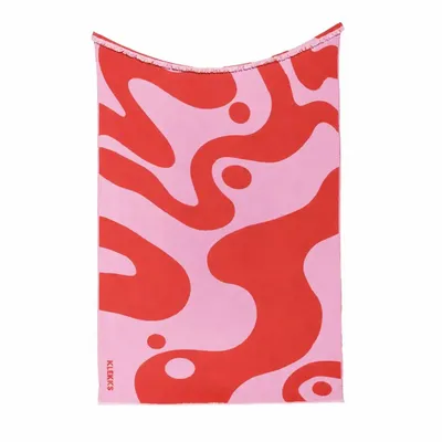 Plaids - Plaid en coton rose et rouge - KLEKKS NO. 8 - KLEKKS