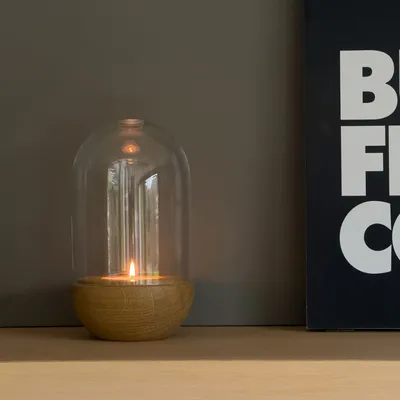 Decorative objects - GLOW. Lantern in oak and hand-blown glass - FINBEAUX
