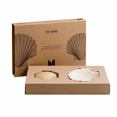 Cadeaux - COFFRET SAVON PORTE SAVON CALYPSO - MONOCHROMIC CERAMIC