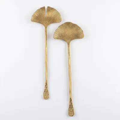 Kitchen utensils - Shell Salad Server | Brass Finish Stainless Steel | 10 Inch - CASA AMAROSA