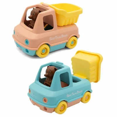 Garden accessories - Little Brown Bear Dump Truck - Toy made in France and recycled - SIMPLE. (BY LE JOUET SIMPLE)