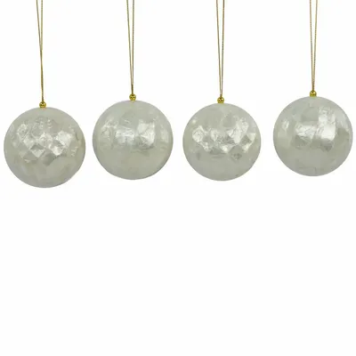 Autres décorations de Noël - Boules de Noël en relief, tourbillon et gaufre, lot de 4, NJ26 - KINTA