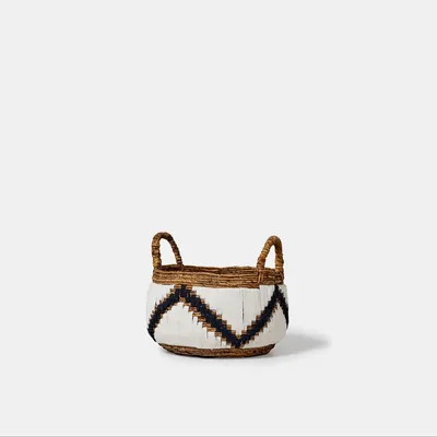 Decorative objects - Campur basket, natural banana fiber and macrame (small) - DESIGN TRIP
