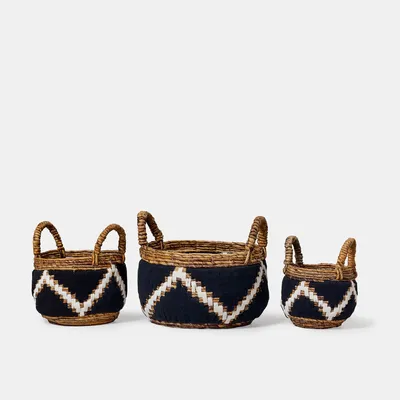 Decorative objects - Hidam basket made of natural banana fiber and macrame (medium) - DESIGN TRIP