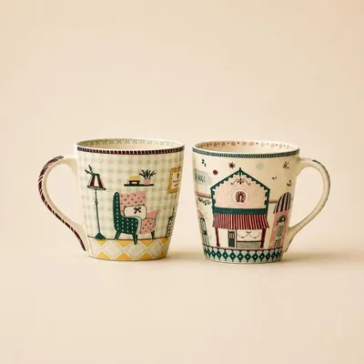 Mugs - Inside & Outside Ceramic Mug Set - THE WISHING CHAIR