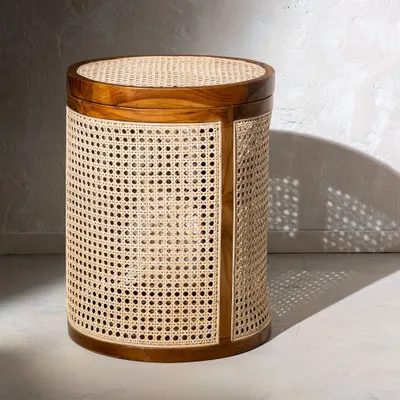 Decorative objects - Cintaku teak wood and natural cane storage basket - DESIGN TRIP